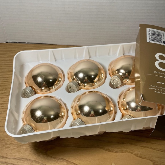 Vtg Martha Stewart Everyday Glass Christmas Ornaments Set of 7 Golden Traditions - Picture 2 of 9